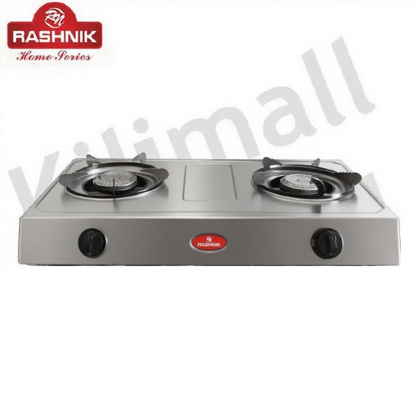RASHNIK RN-1529B Auto Ignition Stainless Steel Double Burner Gas Stove Gas Cooker