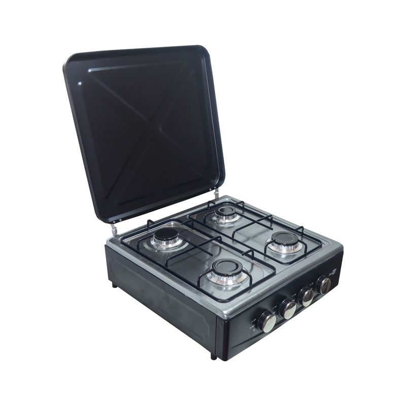 SGS-6024S Stainless Steel Deluxe 4 Burner Table Top Gas Cooker Stove  Cooktop Gas Stove  Low Gas Consumption  Safety   Thick Body