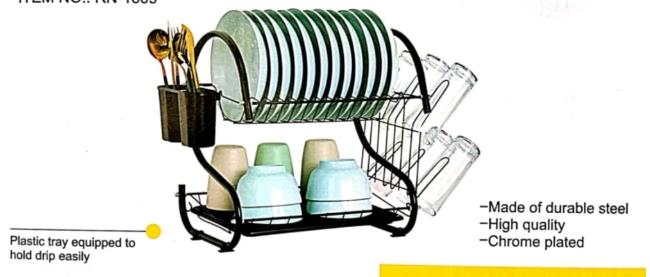 RASHNIK 16inch /18inch 2-layer dish rack dish drainer drain rack stainless steel storage rack utensils rack kitchen tools
