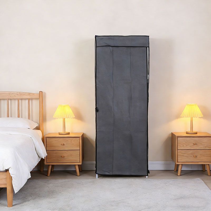 1 Columns DIY Wardrobe,Large Capacity Assemble Closet Wardrobe,Portable Closet for Bedroom,Clothes Rail with Non-Woven Fabric Cover, Clothes Storage Organizer( RN-7504）