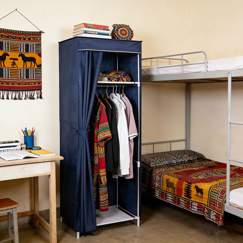 1 Columns DIY Wardrobe,Large Capacity Assemble Closet Wardrobe,Portable Closet for Bedroom,Clothes Rail with Non-Woven Fabric Cover, Clothes Storage Organizer( RN-7504）