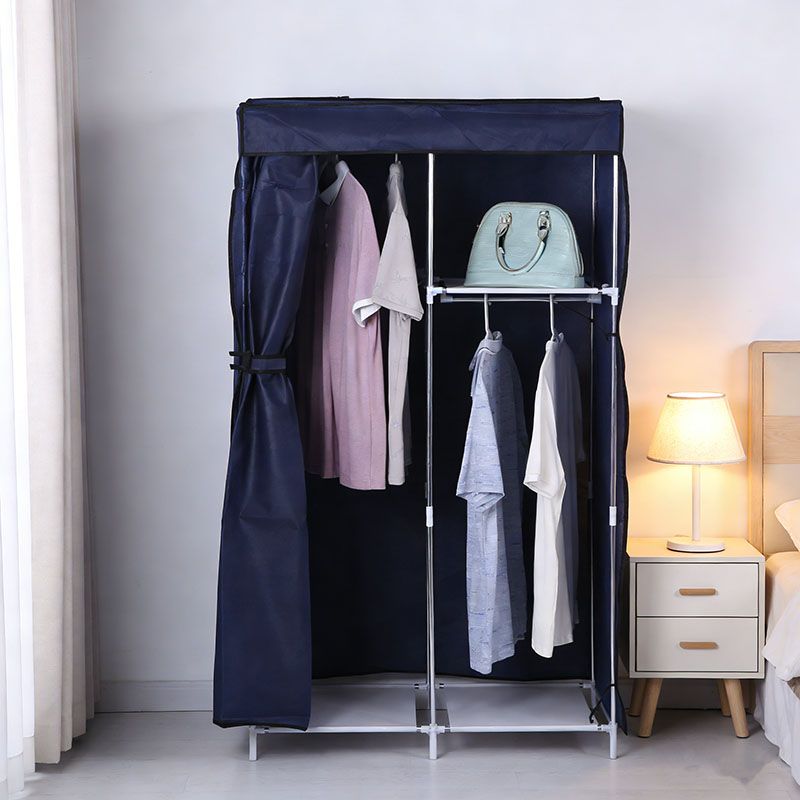 2 Columns DIY Wardrobe,Large Capacity Assemble Closet Wardrobe,Portable Closet for Bedroom,Clothes Rail with Non-Woven Fabric Cover, Clothes Storage Organizer( RN-7503）