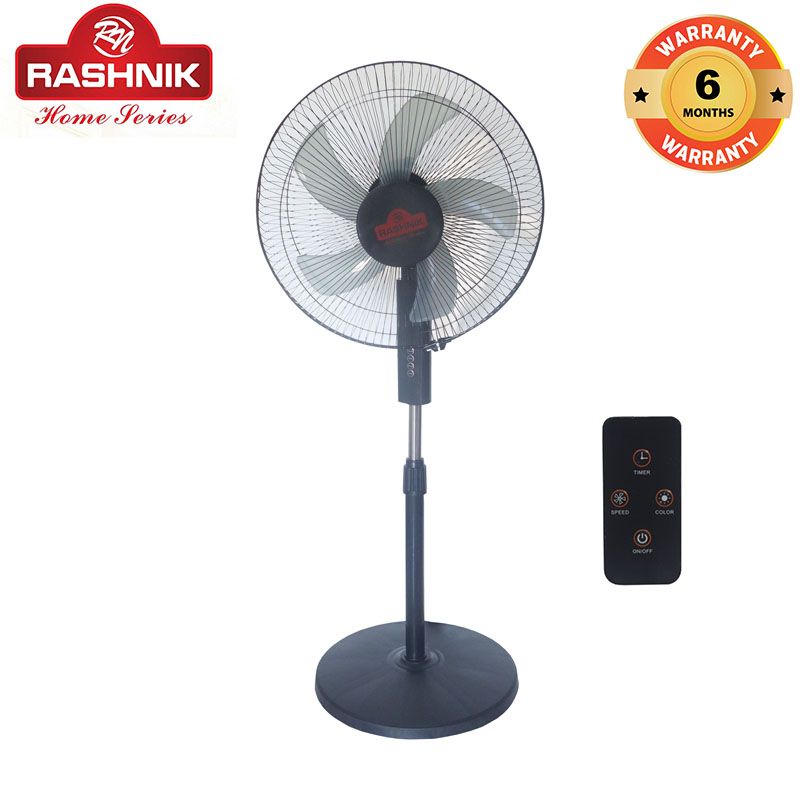 RASHNIK  RN-2509 16INCH  3 Speed Remote Control With Oscillating Function Stand  Fan Low Noise and Power Efficient Floor Fans