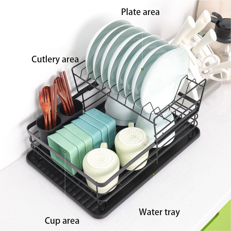 RASHNIK RN-1653  2-layer stainless steel  dish rack dish drainer drain rack storage rack utensils rack cup holder kitchen tools