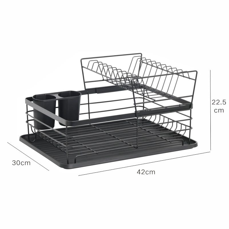 RASHNIK RN-1653  2-layer stainless steel  dish rack dish drainer drain rack storage rack utensils rack cup holder kitchen tools