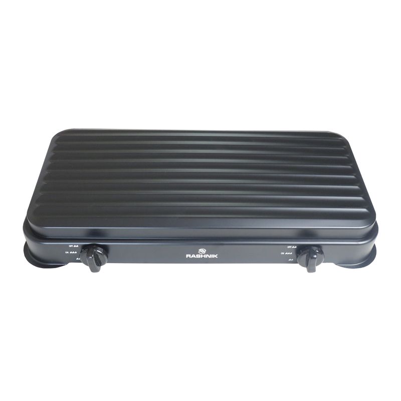 RASHNIK    RN-4084  2  Burner  Deluxe Gas  Cooker  Gas Stove with  External Protection Cover For Outdoor Usage 4,4(2x2,2) kw Power Can be used with LP Gas