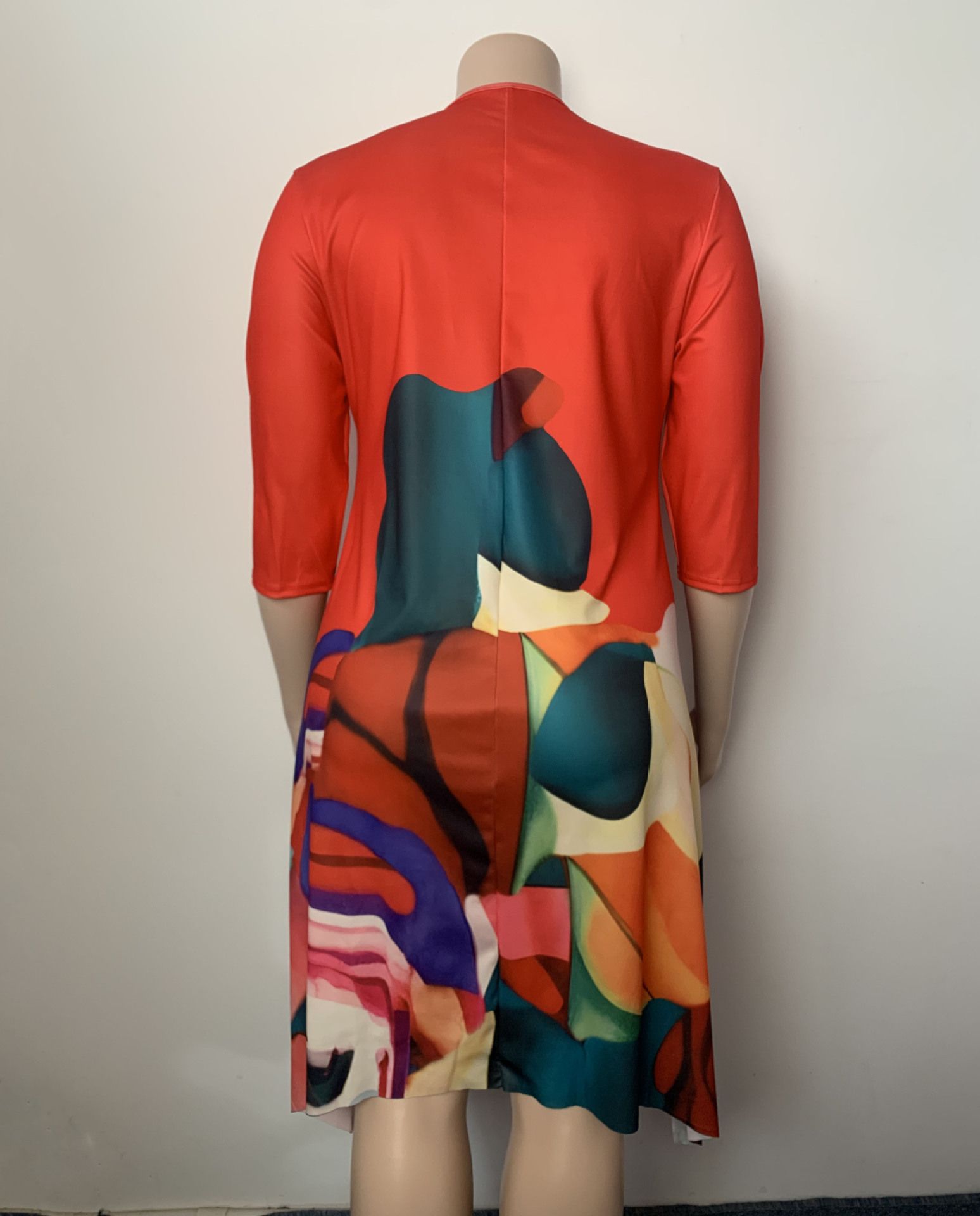 Hot Sale Plus Size Irregular Printed Confidence Casual African Straight Dresses