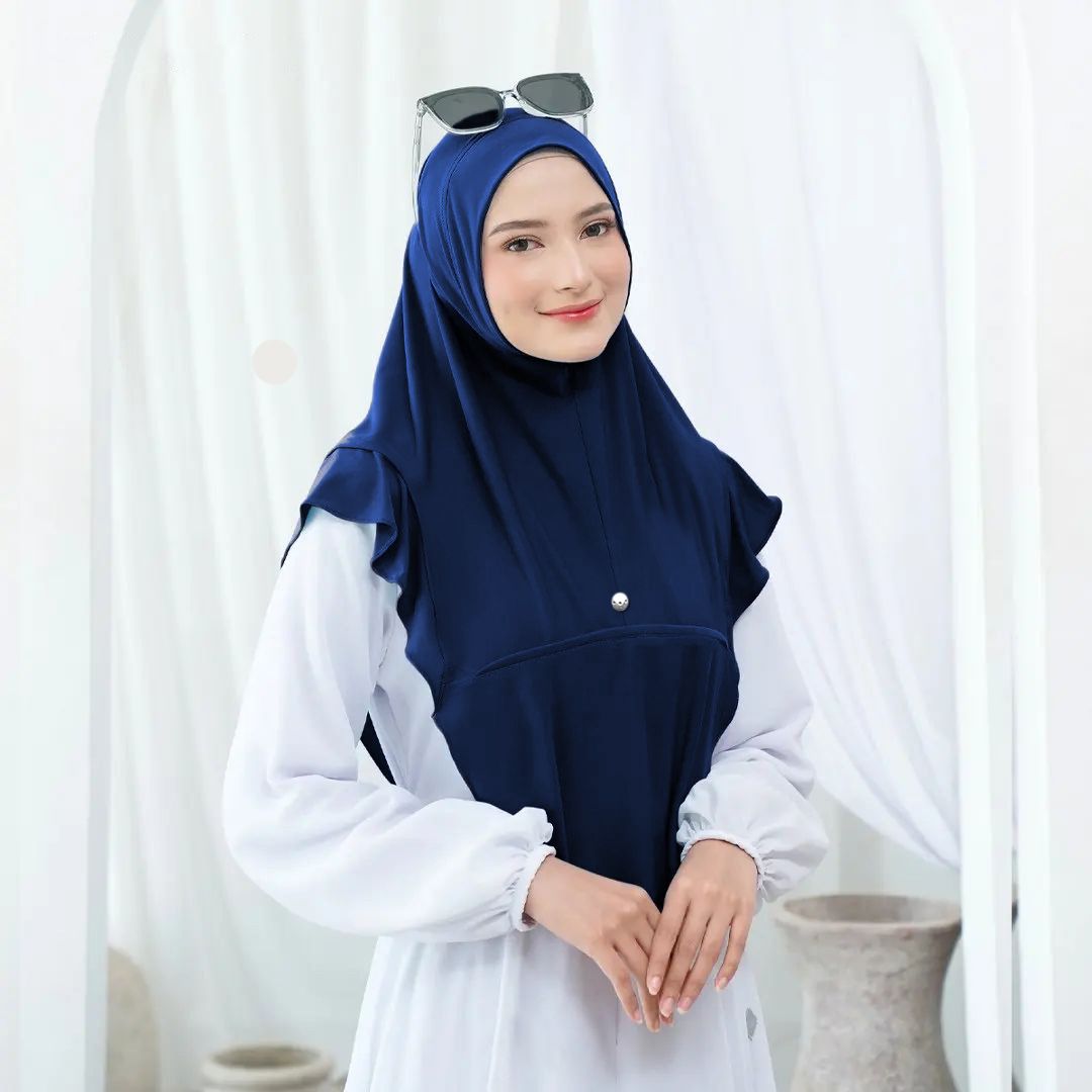 Muslim 2024 Hot Solid Color Ethnic Hijab Covered Head Fashion Hundred Turban Hat
