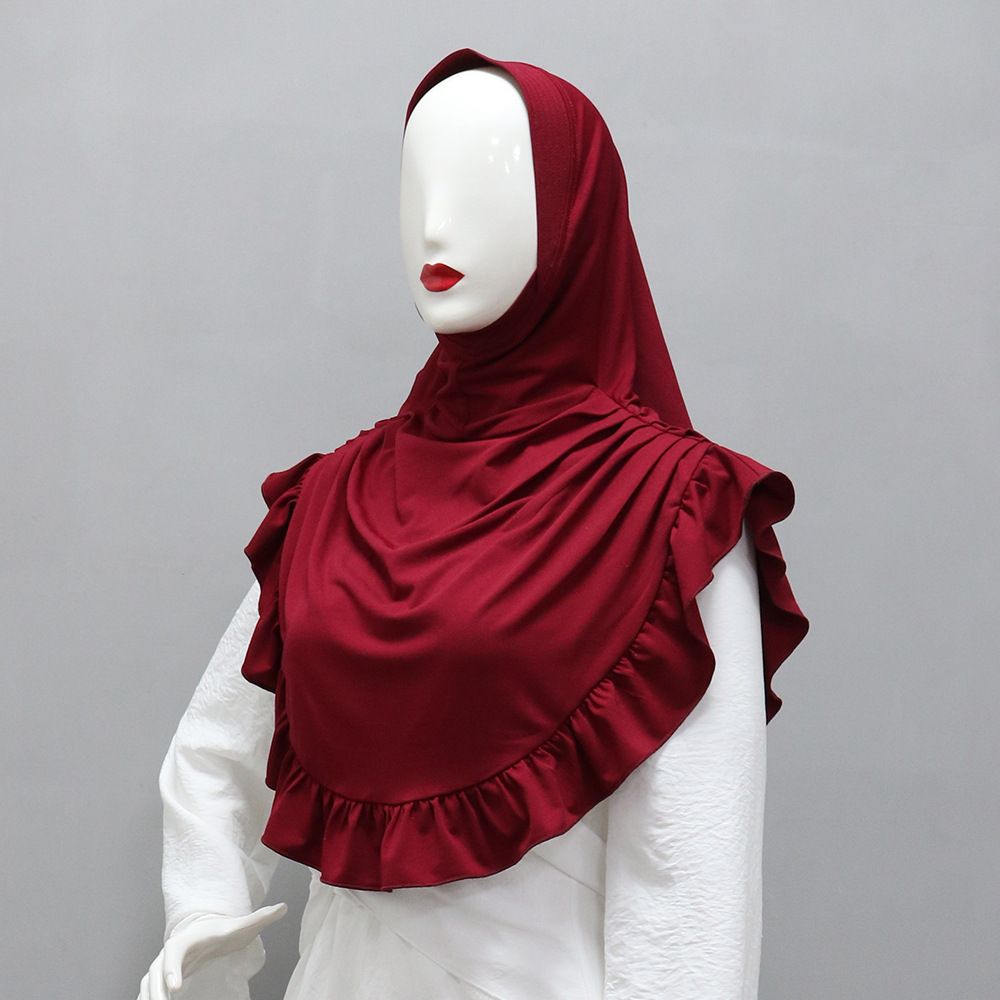 Middle East Muslim Hijab Ethnic Hat Fashion Shrink Patchwork Women's Pullover Hijab Hat