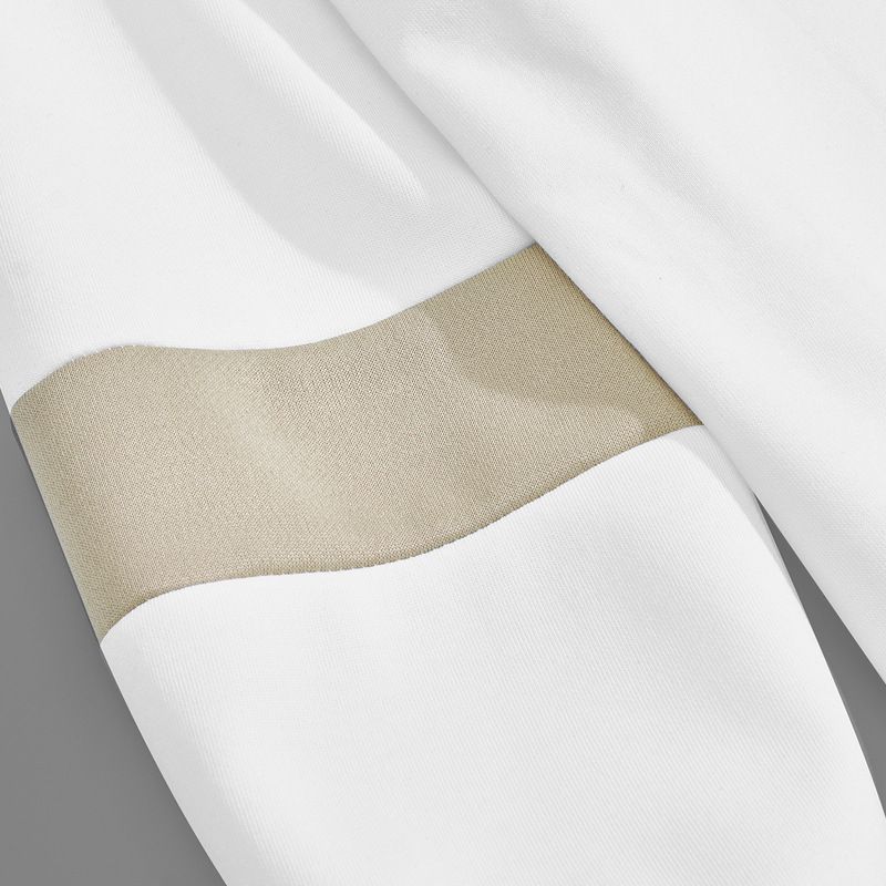 Vintage Lapel Tie Button Men's T-shirt Loose Colour Blocking Big Size Long Sleeve Polo Shirt