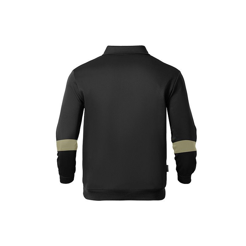 Vintage Lapel Tie Button Men's T-shirt Loose Colour Blocking Big Size Long Sleeve Polo Shirt