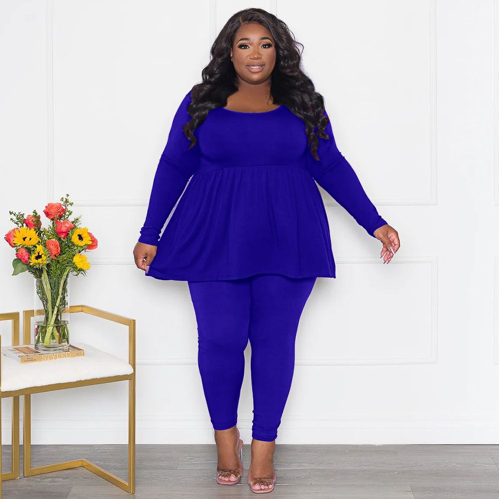 Women's Plus Size Women's Suit Long Sleeved T-shirt Two-piece Set for women