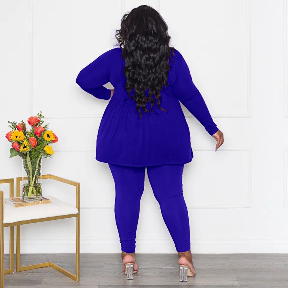Women's Plus Size Women's Suit Long Sleeved T-shirt Two-piece Set for women