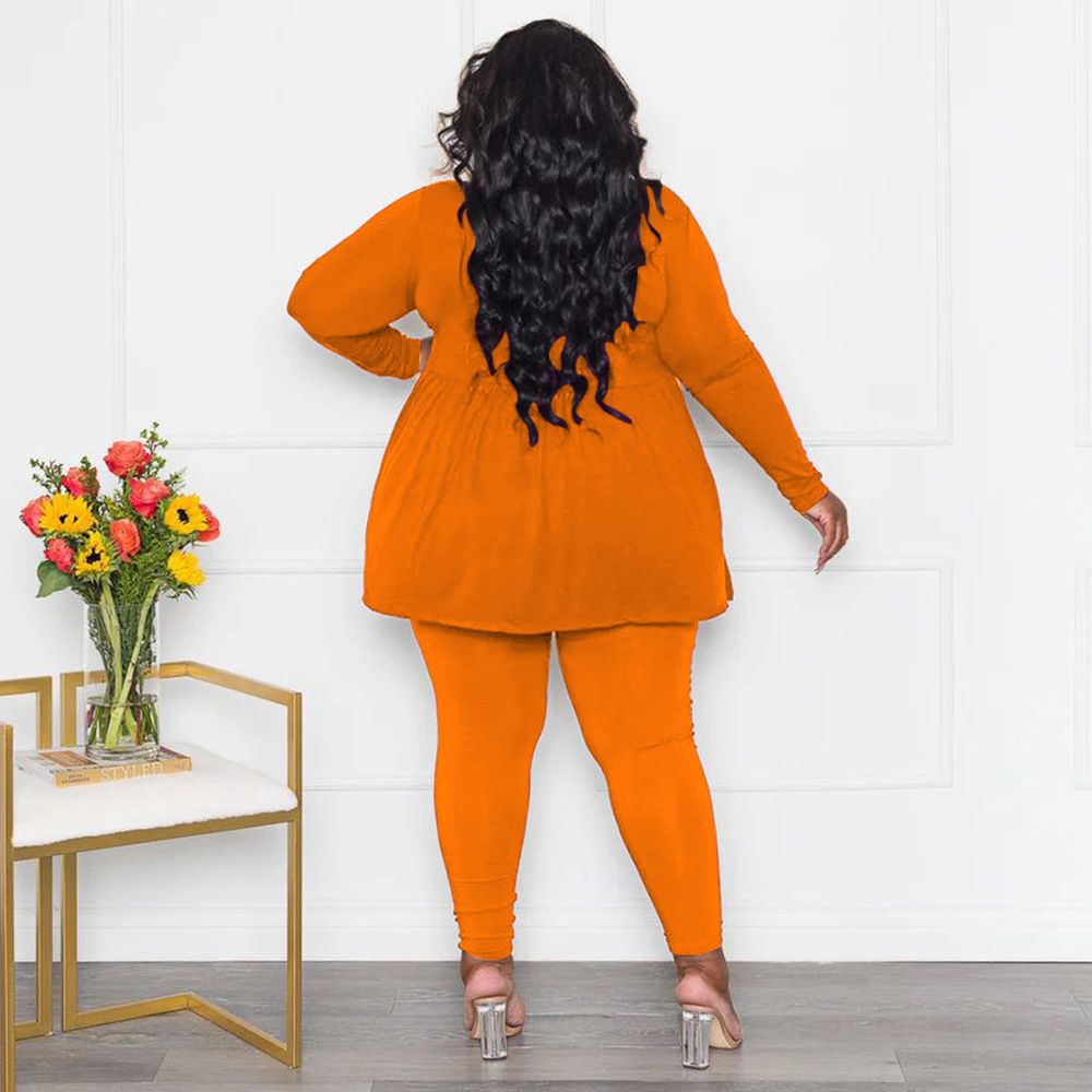 Women's Plus Size Women's Suit Long Sleeved T-shirt Two-piece Set for women