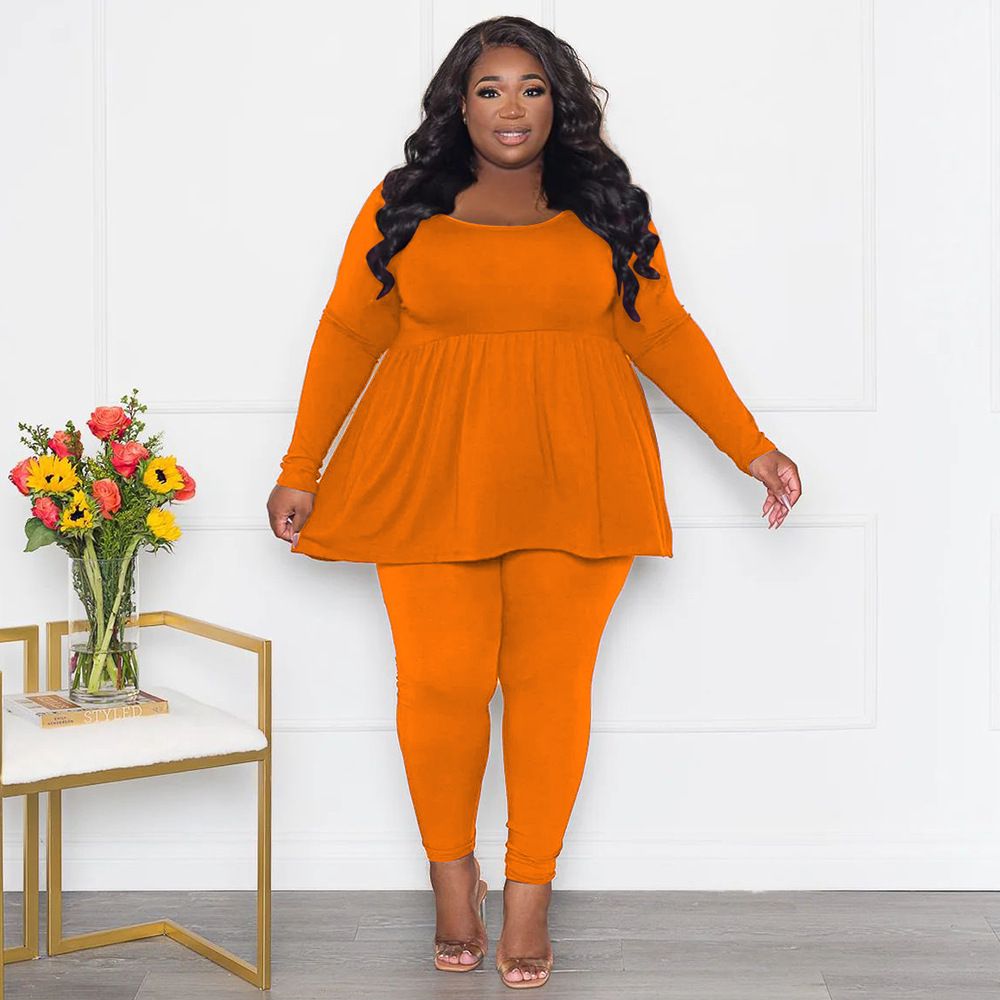 Women's Plus Size Women's Suit Long Sleeved T-shirt Two-piece Set for women