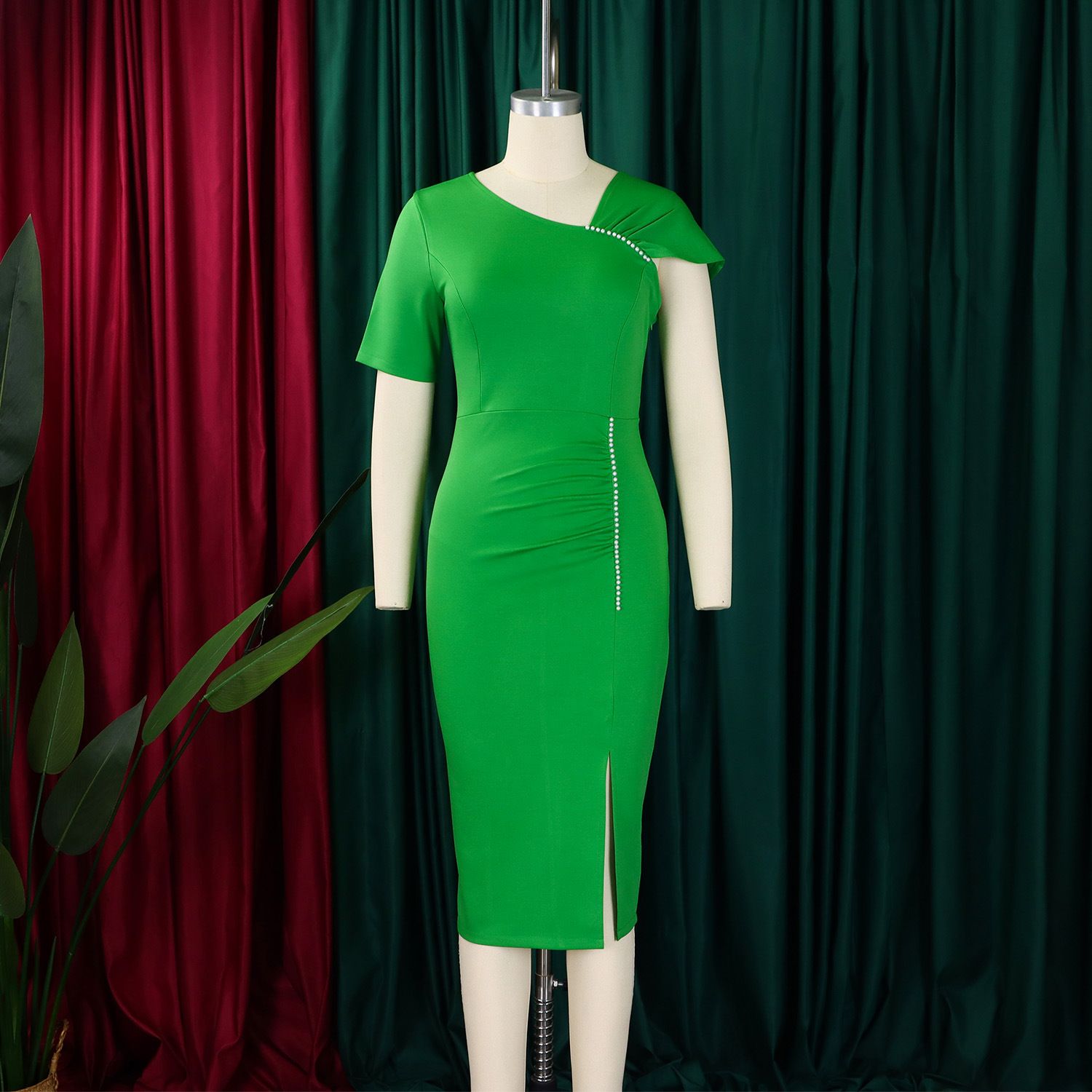 New Style Bag Hip Nail Bead High Waist OL Tongle Pencil Skirt African Dress