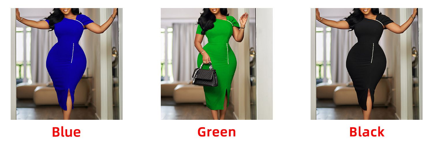 New Style Bag Hip Nail Bead High Waist OL Tongle Pencil Skirt African Dress
