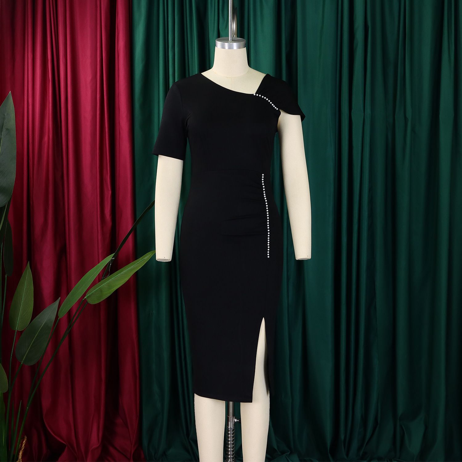 New Style Bag Hip Nail Bead High Waist OL Tongle Pencil Skirt African Dress