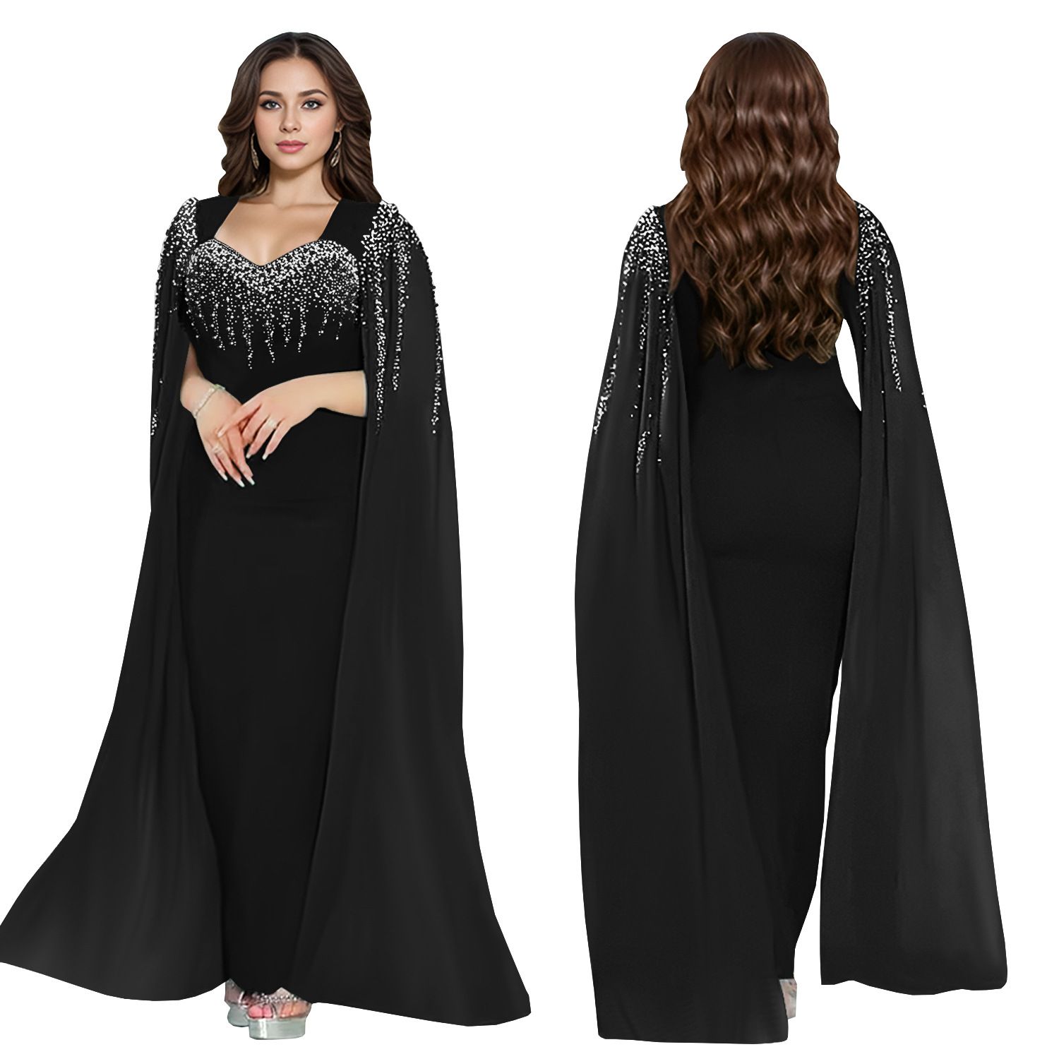 Fashion Women's Elegant Temperament Hot Drilling Evening Dresses