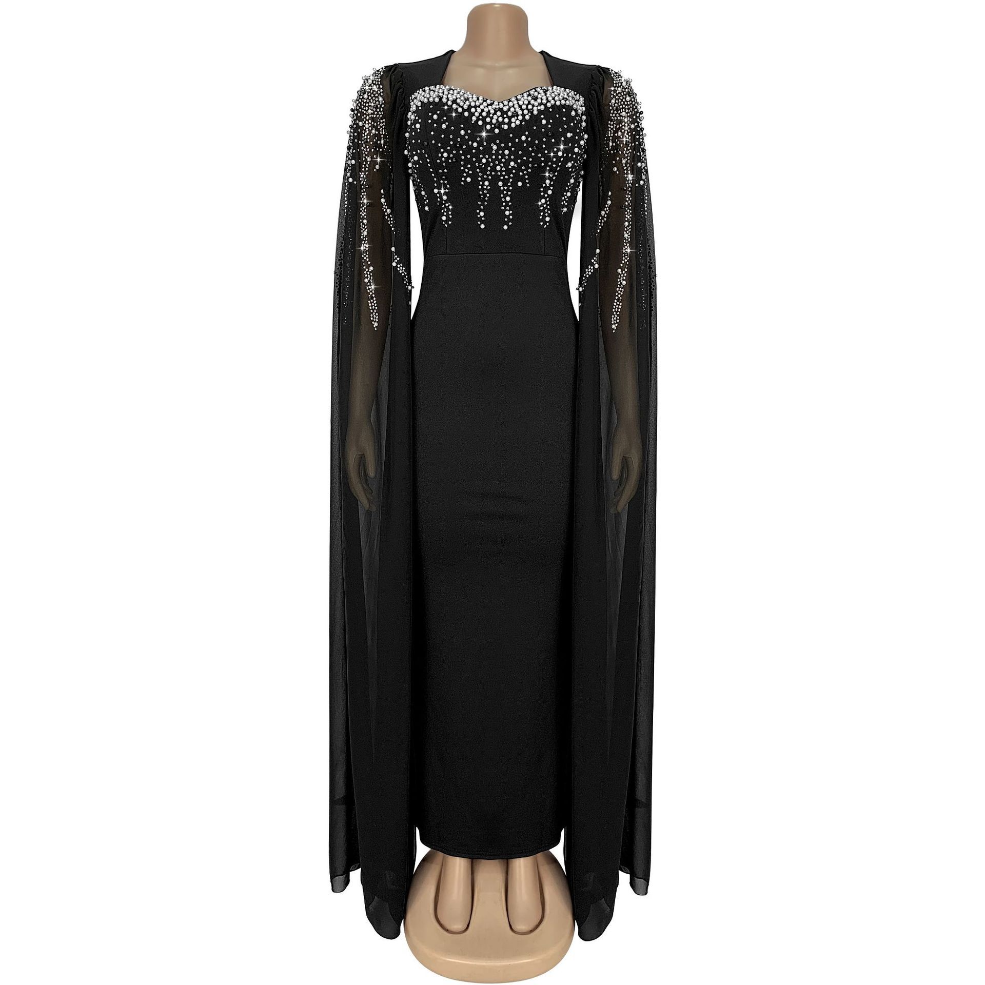 Fashion Women's Elegant Temperament Hot Drilling Evening Dresses