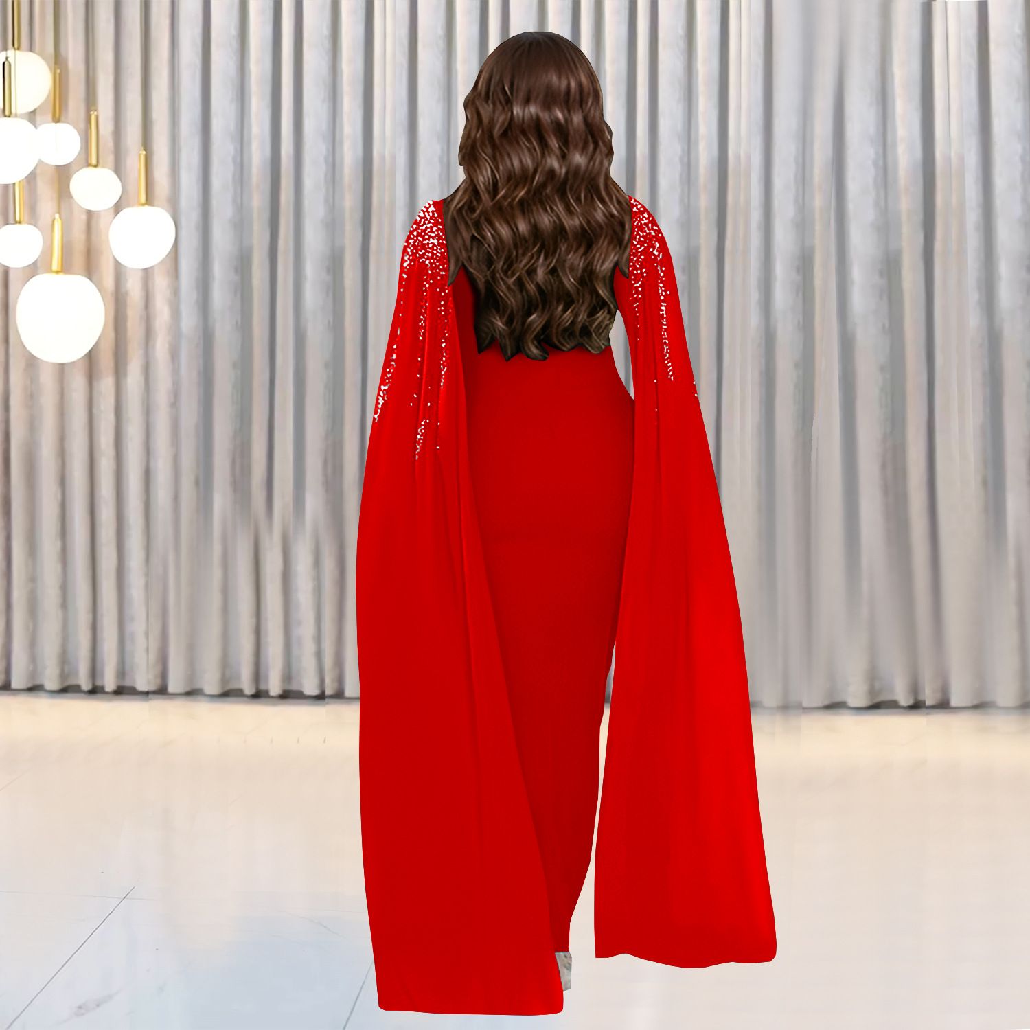 Fashion Women's Elegant Temperament Hot Drilling Evening Dresses