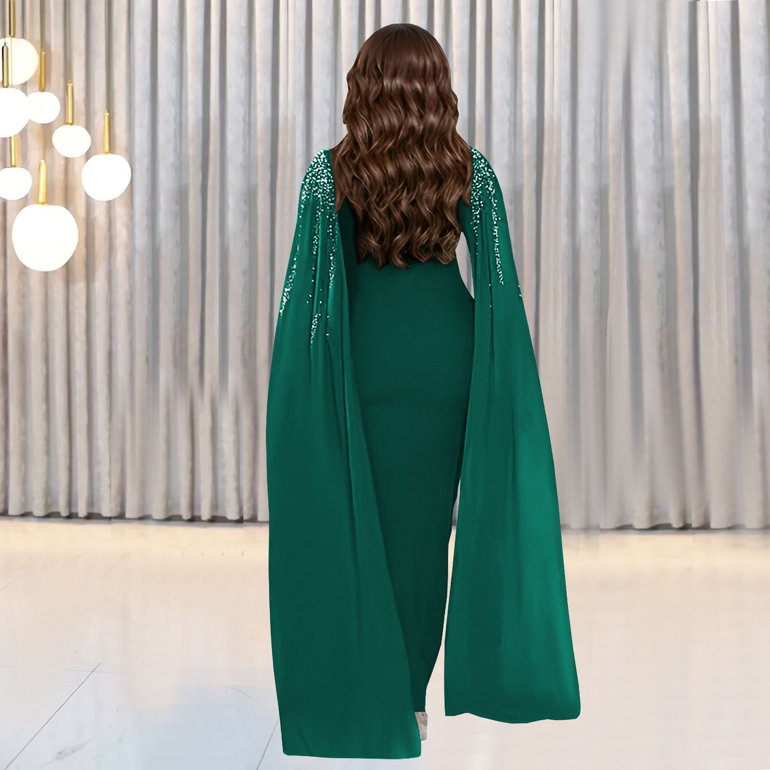 Fashion Women's Elegant Temperament Hot Drilling Evening Dresses