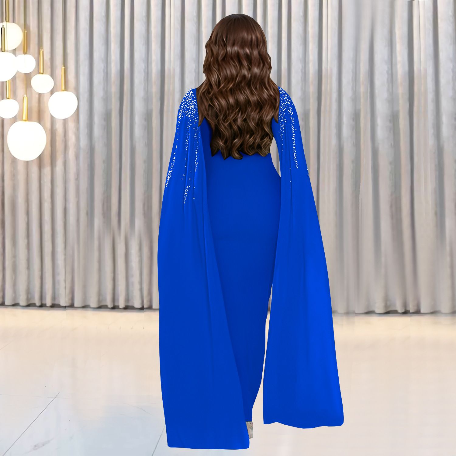 Fashion Women's Elegant Temperament Hot Drilling Evening Dresses