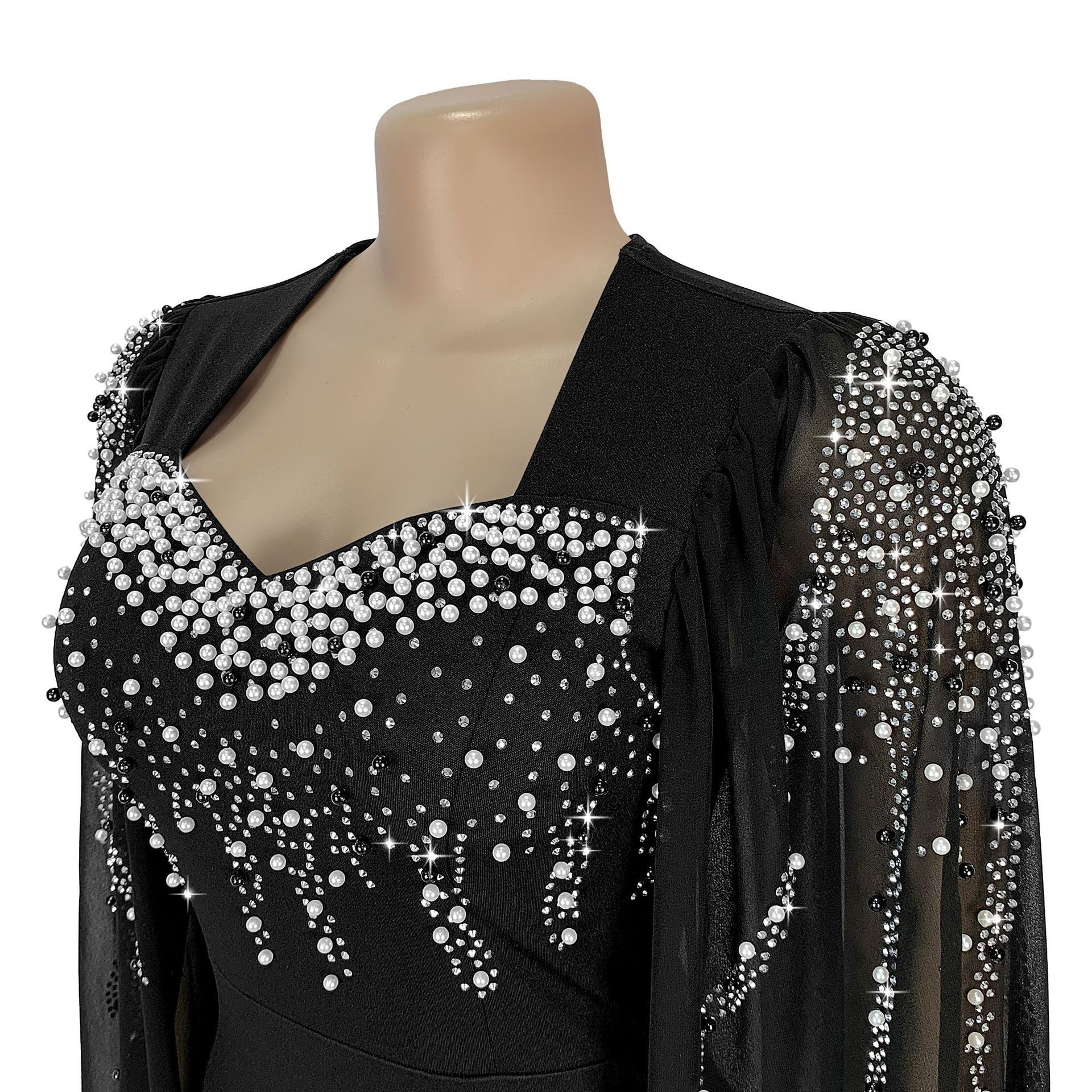 Fashion Women's Elegant Temperament Hot Drilling Evening Dresses