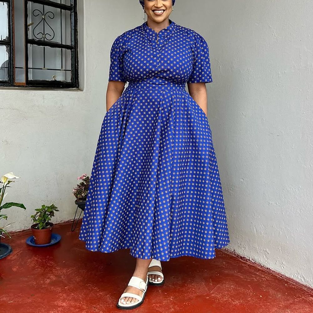 Women's 2025 Summer Short Sleeve V-Neck Bohemian Polka Dot Printed Dresses Plus Size Long Dresses Women