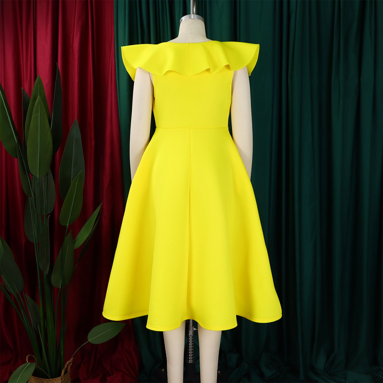 Amazon V Neck Ruffle Stereoscopic Floral Hem Evening Party Dresses