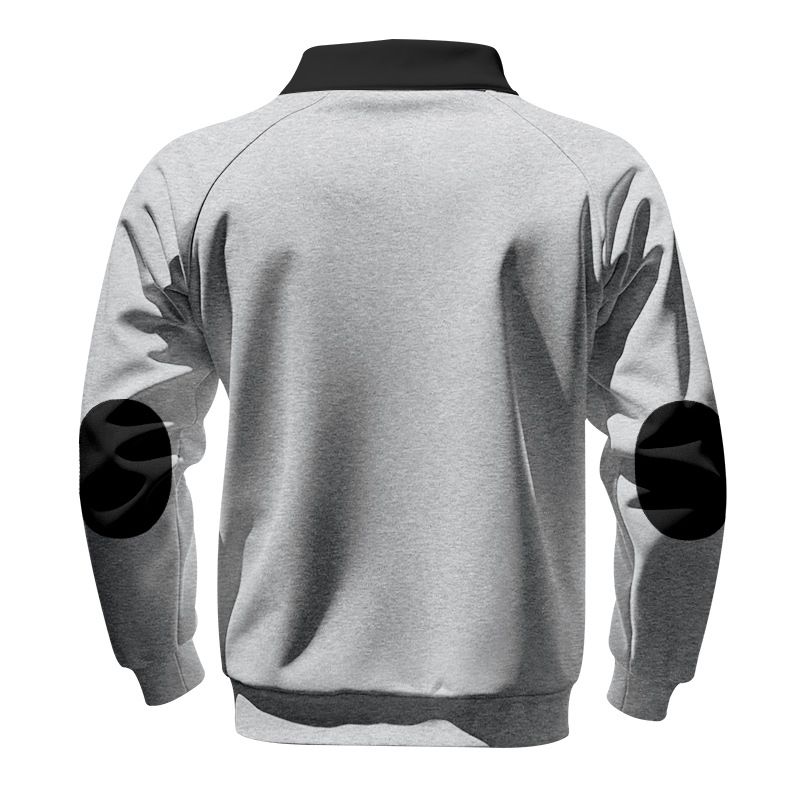 Winter Men's Hooded Sweatshirt - Heavyweight Fleece-Lined Oversized Casual Stand-Up Collar Pullover Long-Sleeved Jacket