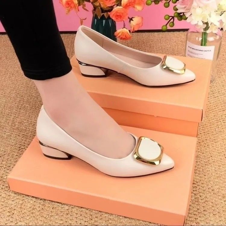 Women shoes office shoes loafers work shoes business shoes Beige,EU38