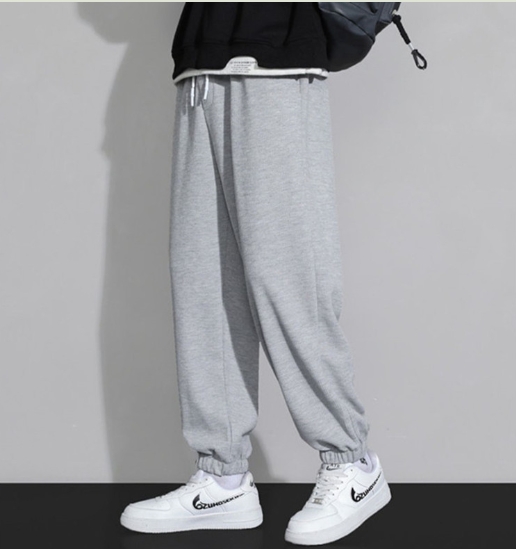 Men's casual trend waffle plaid leggings all season loose fitting sports pants fashionable thin and breathable