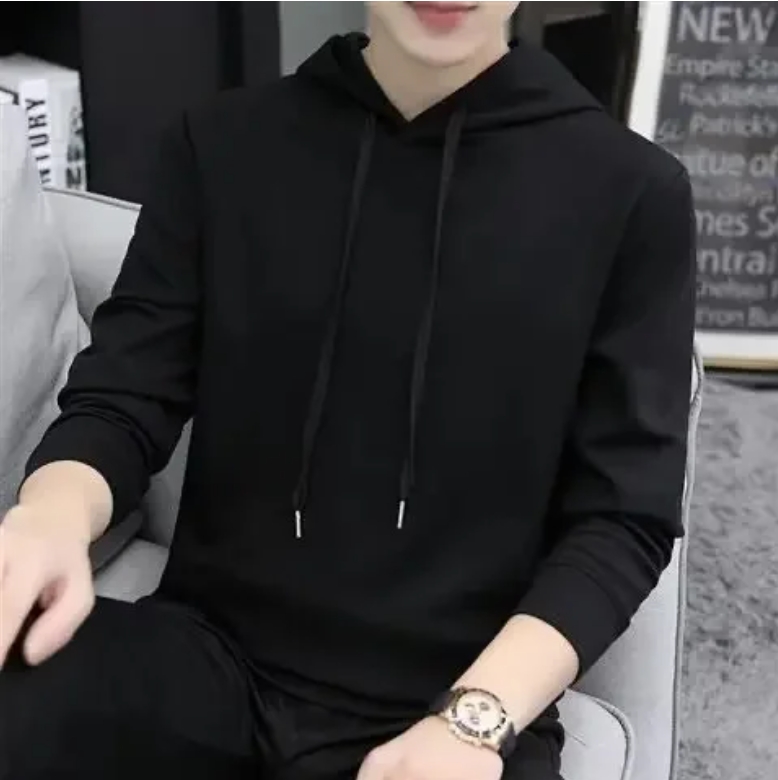 Loose Fit Long Sleeve Hoodie Men Casual Streetwear Loose Sweatshirt Trendy Sportswear