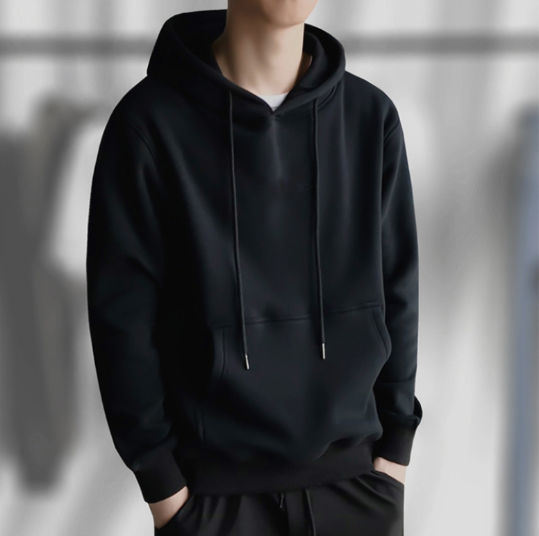 Loose Fit Long Sleeve Hoodie Men Casual Streetwear Loose Sweatshirt Trendy Sportswear
