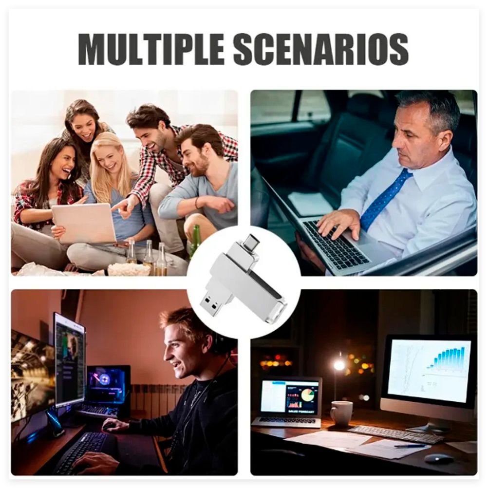 1TB 1000GB OTG 2in1 USB3.2 Type-C Flash Drive Disk Metal Pen Drive Stick U Disk Flashdisk Pendrive 1T