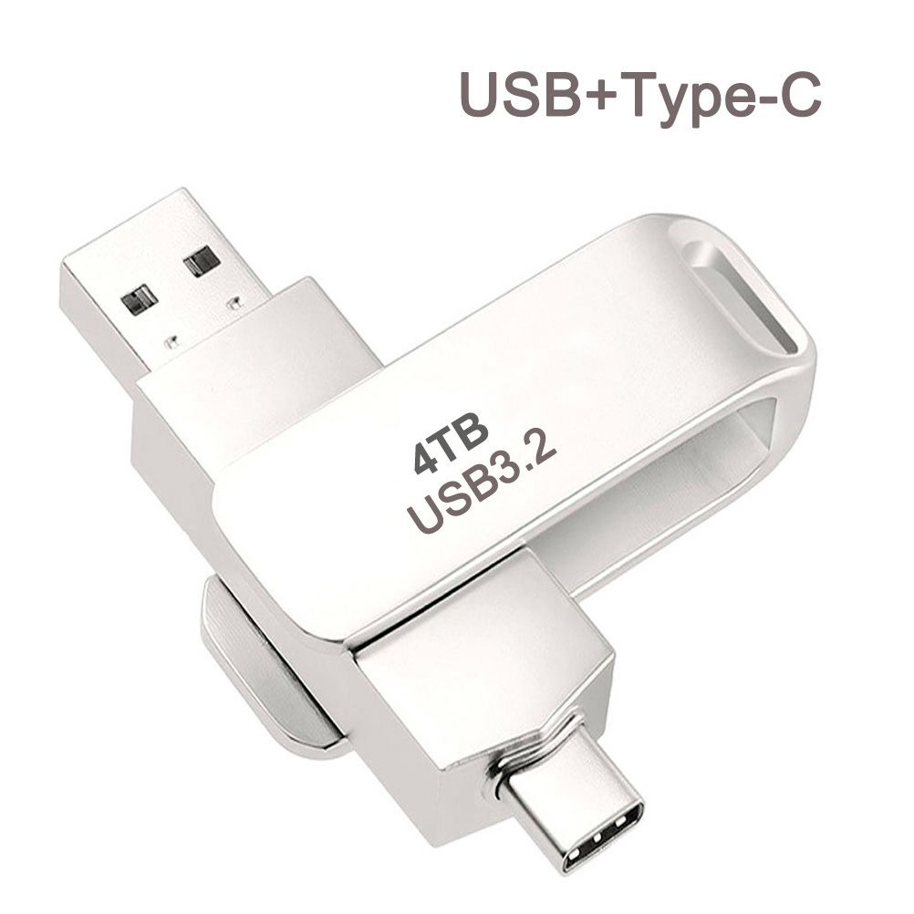 4TB 4000GB OTG 2in1 USB3.2 Type-C Flash Drive Disk Metal Pen Drive Stick U Disk Flashdisk Pendrive 4T