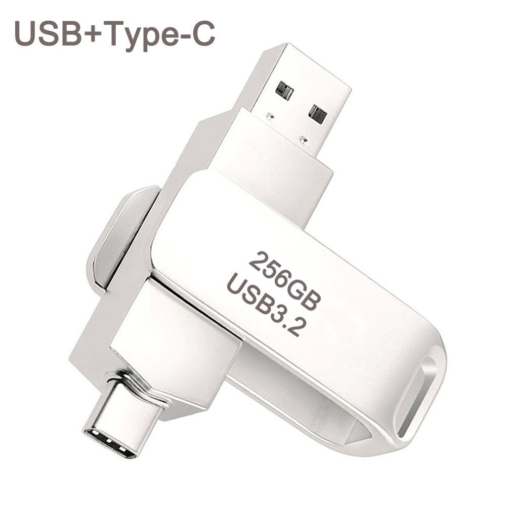 256GB OTG 2in1 USB3.2 Type-C Flash Drive Disk Metal Pen Drive Stick U Disk Flashdisk Pendrive 256G