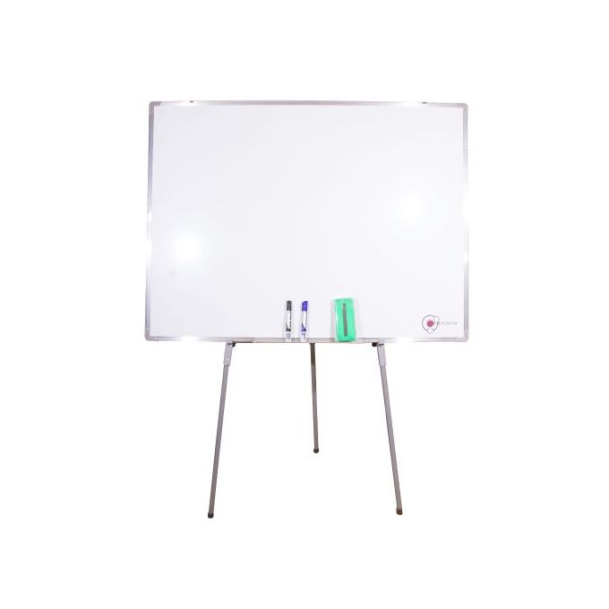 3Ft X 4Ft White Board, Stand, 2 Markers And Duster