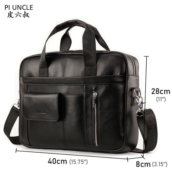 Fashion Men's Cowhide Leather Briefcase Mens Leather Handbags Crossbody Bags High Quality Luxury Business Messenger Bags Laptop