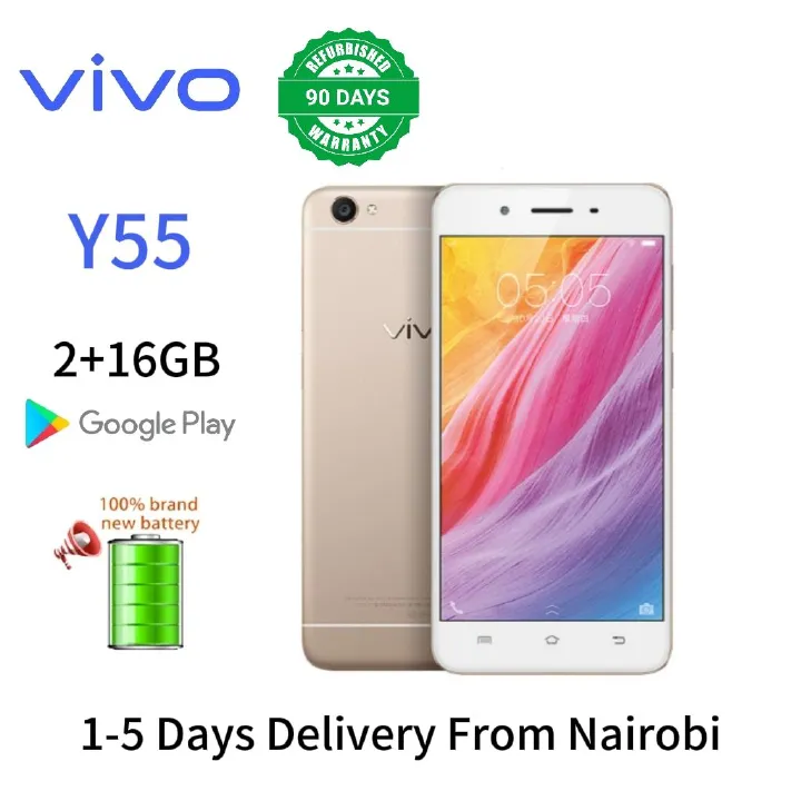 Refurbished vivo Y55 5.2'' 2GB+16GB 3000mAh Battery Smart Phones Dual SIM 16MP+13MP Camera Mobile phones MSM8937