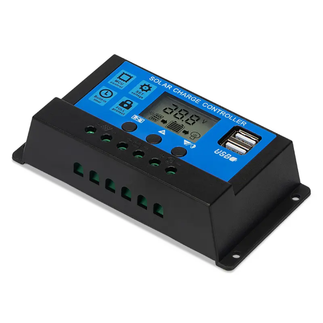 30A solar controller LCD solar controller 12v24v automatic identification solar panel charge controller can be used for mobile phone charging outdoor camping lighting