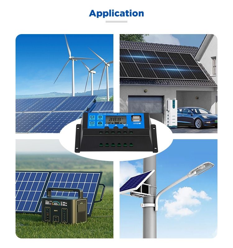 30A solar controller LCD solar controller 12v24v automatic identification solar panel charge controller can be used for mobile phone charging outdoor camping lighting