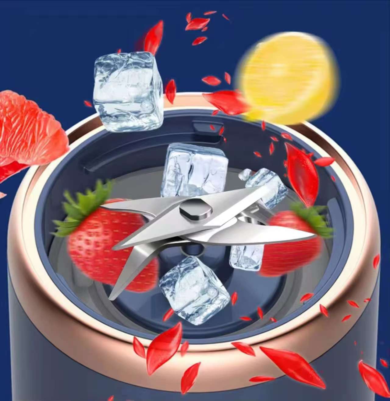 Personal Blender for Shakes and Smoothies Portable Mixer Fruit Juicer USB Rechargeable with 6 Blades Handheld Blenders for Sports Travel and Outdoors Small Electric Mini Blender