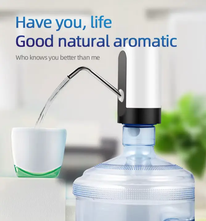 Water Extractor Automatic Water Bottle Pump USB Rechargeable Electric Water Bottle Filler Dispenser Portable Universal Water Bottle Pump with Switch for Home Kitchen Office Camping