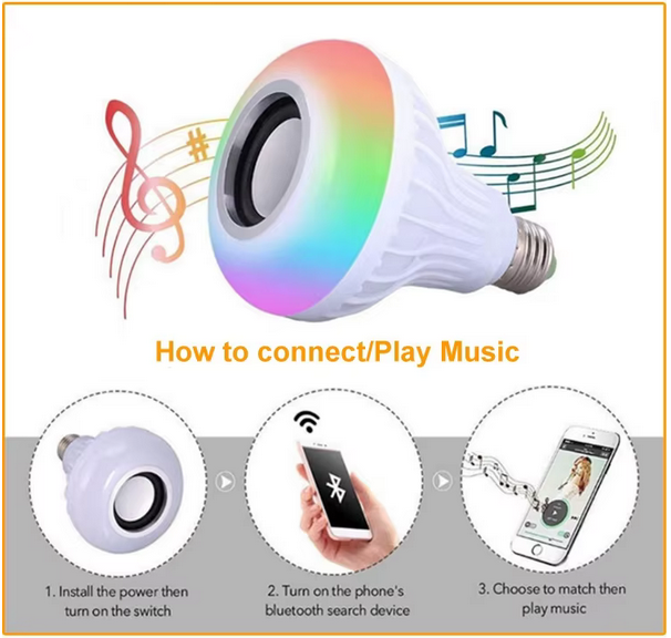 Double Base Wireless Bluetooth Speaker Bulb APP Control LED Lamp Smart Light Music Player Audio Remote Control Subwoofer Speaker Systems