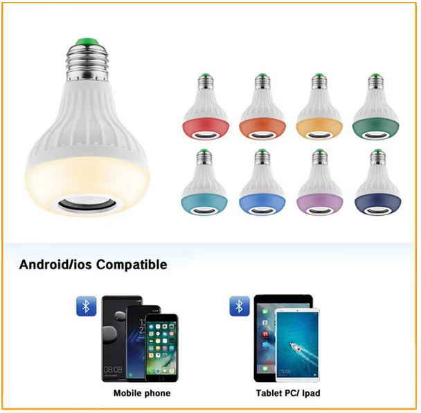 Double Base Wireless Bluetooth Speaker Bulb APP Control LED Lamp Smart Light Music Player Audio Remote Control Subwoofer Speaker Systems