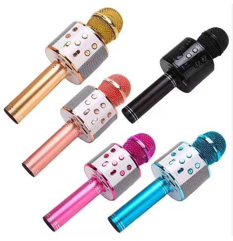 Portable Handheld Mic Speaker Kids Karaoke Microphone Wireless Bluetooth Karaoke Microphone for Singing