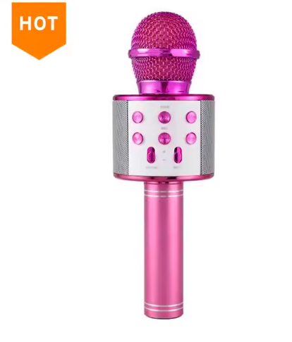 Portable Handheld Mic Speaker Kids Karaoke Microphone Wireless Bluetooth Karaoke Microphone for Singing