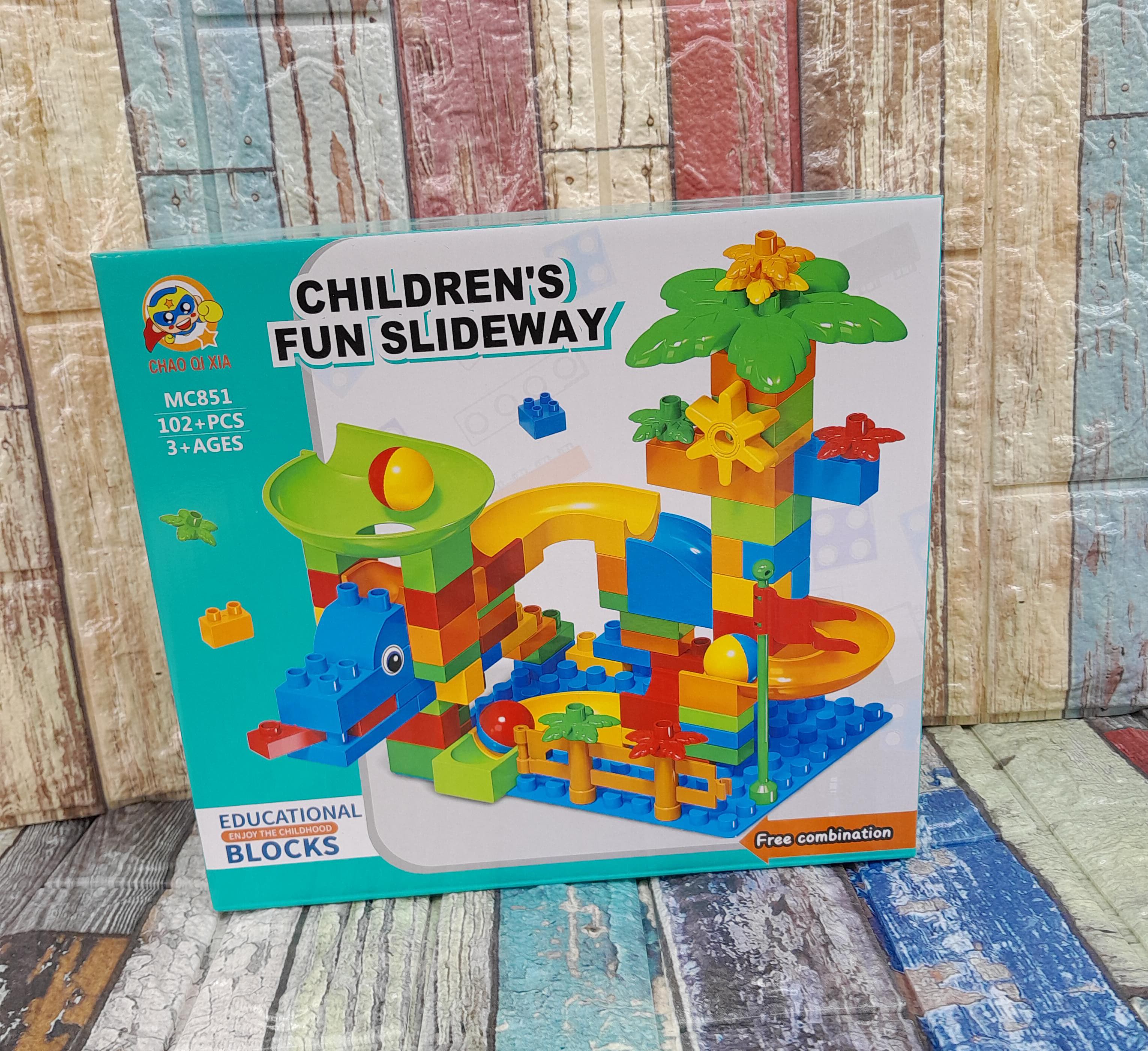 Best price for Children's Fun Slideway Lego Blocks Color-As per picture ...